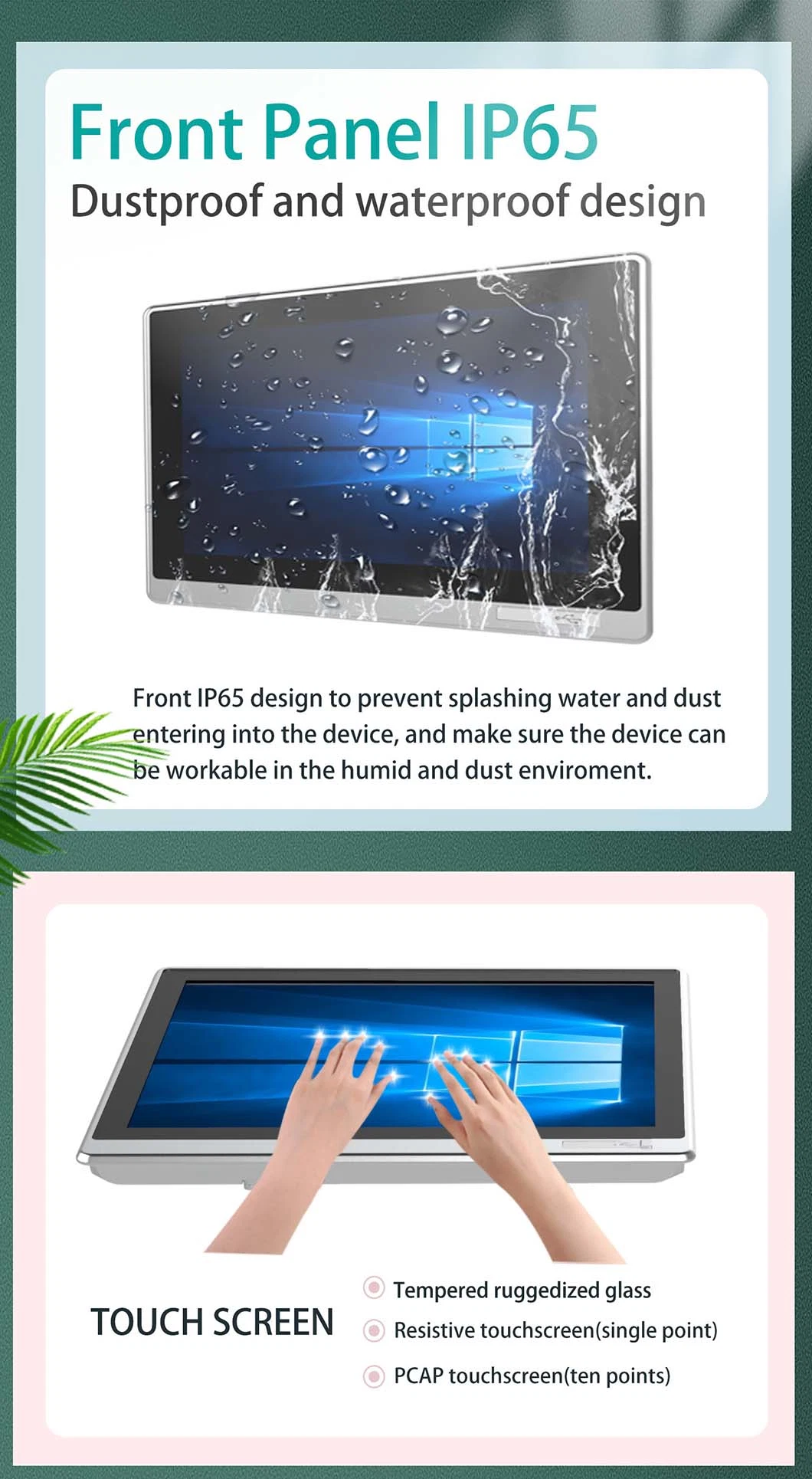 10.4 Inch Industrial Embedded PC IP65 Waterproof Dustproof Tempered Glass Screen Intel Skylake I3 CPU 7100u Codesys HMI Panel PC All-in-One Computer Tablet PC